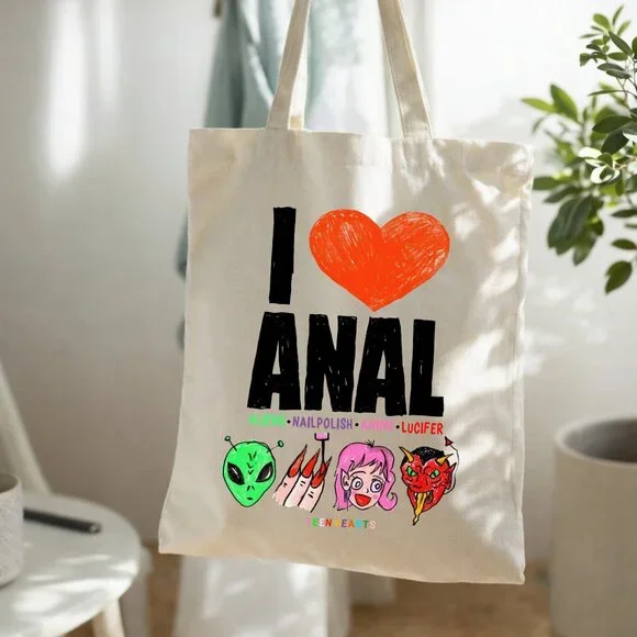 I Love ANAL Funny Tote Bag - Picture 3 of 4